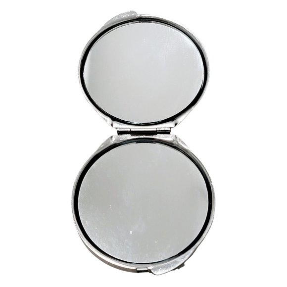Vintage Silver Tone Handmade Shells & Beads Compact Mirror for Makeup, etc. - Picture 4 of 7